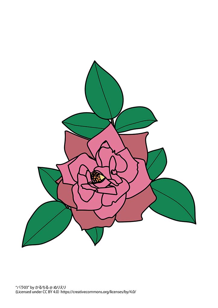 バラ03 植物の塗り絵 ぬりえり バラ03 植物の塗り絵 ぬりえり