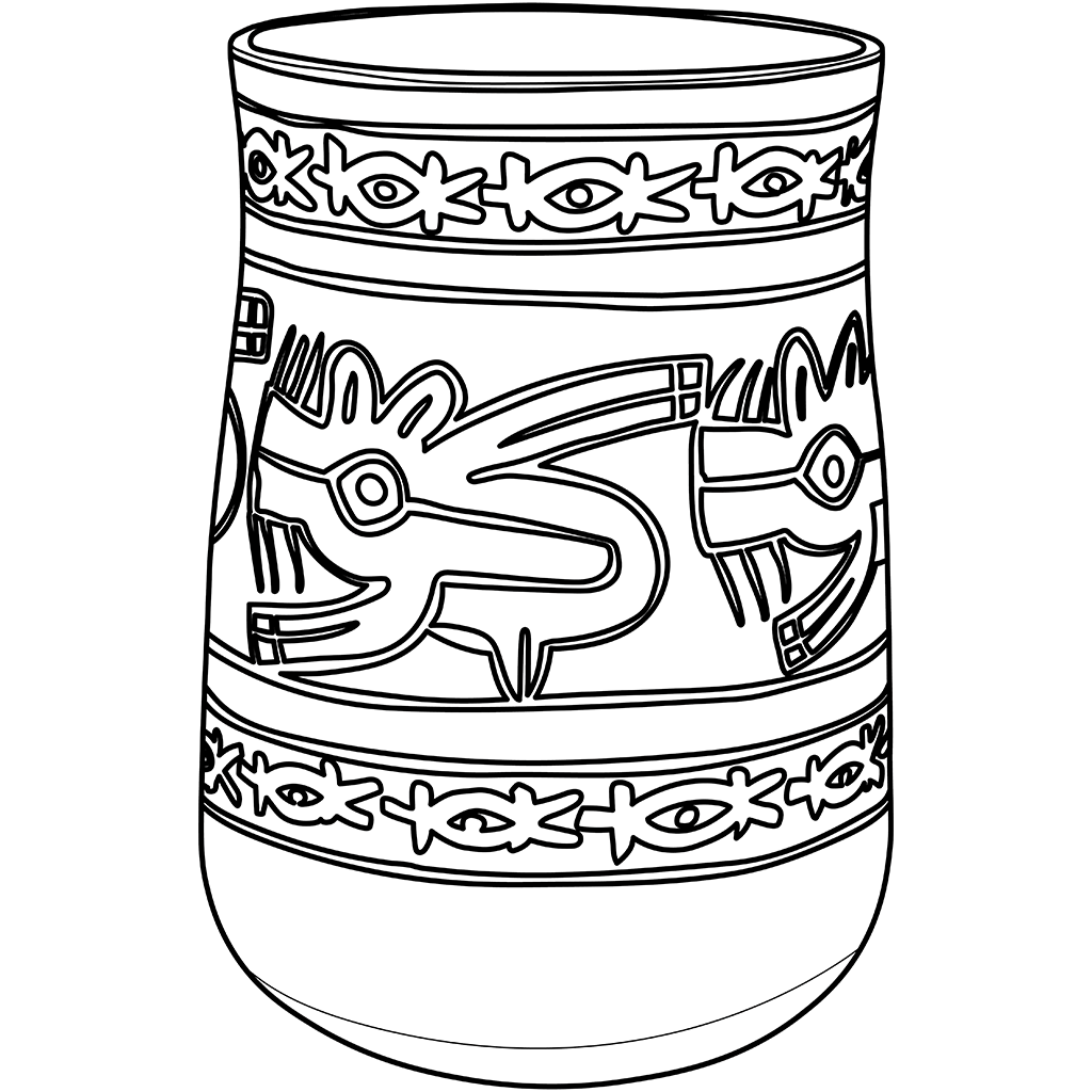 ナスカ文化の土器：黒線バージョン